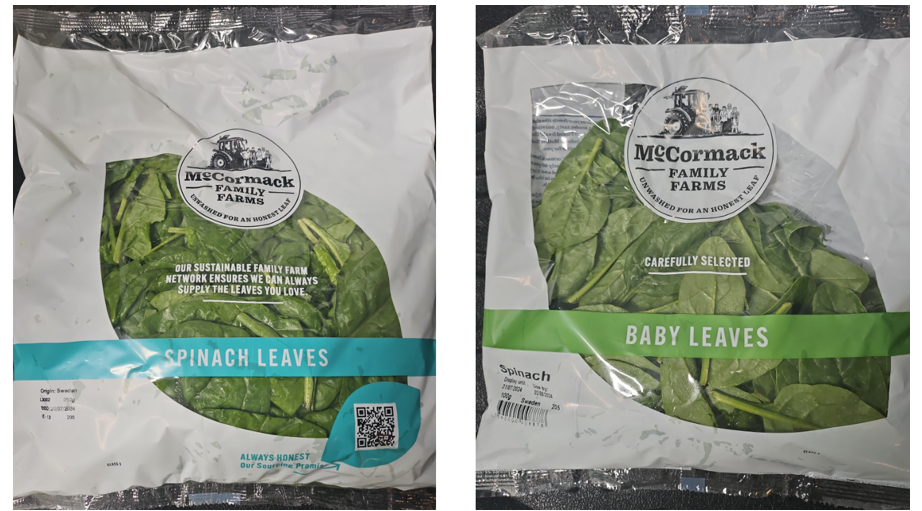 McCormack Family Farms Spinach packets