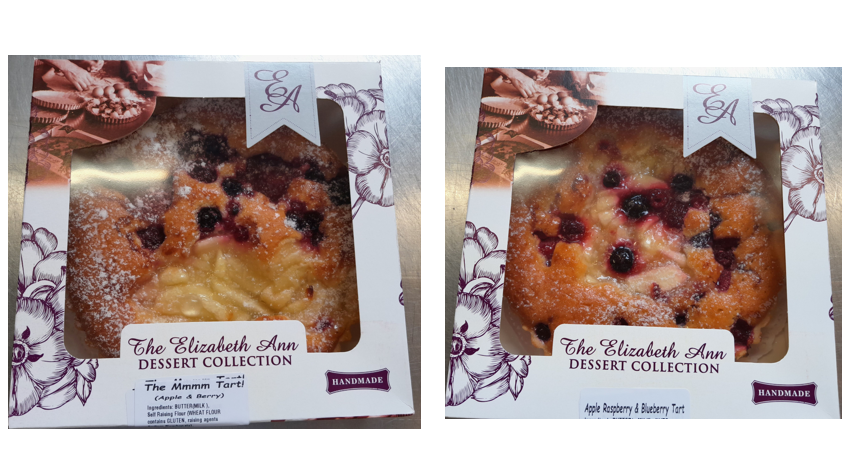 Packets of The Elizabeth Ann Dessert Collection tarts