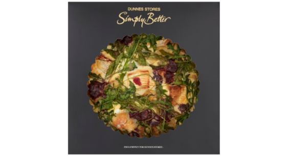 Package of Dunnes Stores Simply Better Irish Brie Cheese, Rocket & Cranberry Quiche