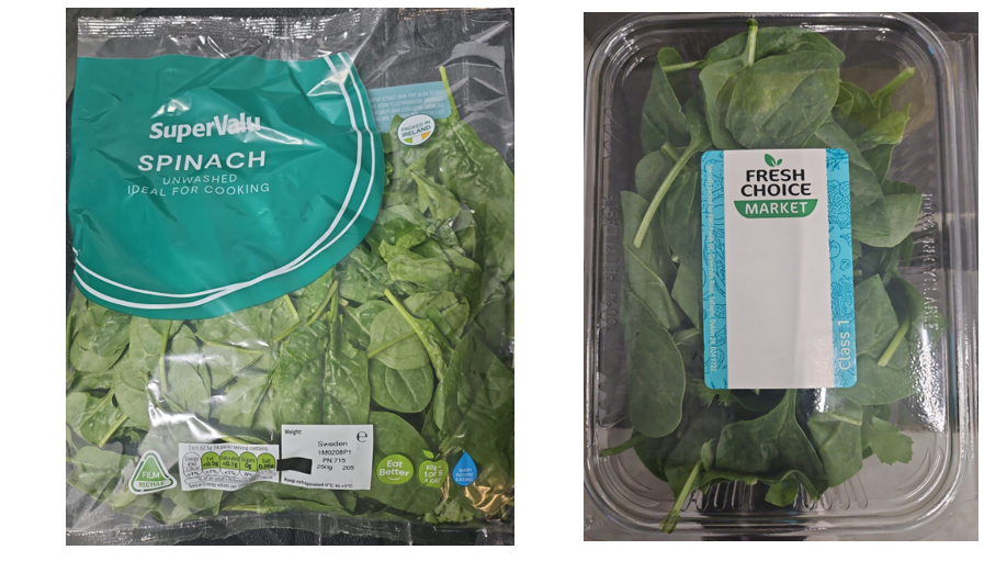 Supervalu and Fresh Choice Market Spinach packs