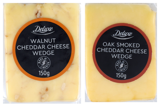 Two varieties of Deluxe Cheddar Cheese