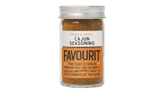 Container of Favourit Cajun Spice