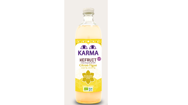 Bottle of Karma Kefruit lemon fig